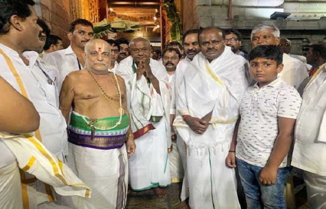 h d devgowda visit tirupati