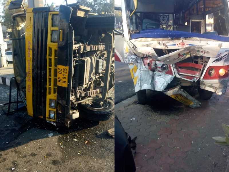 mini-bus-collided-with-school-bus-in-bhopal