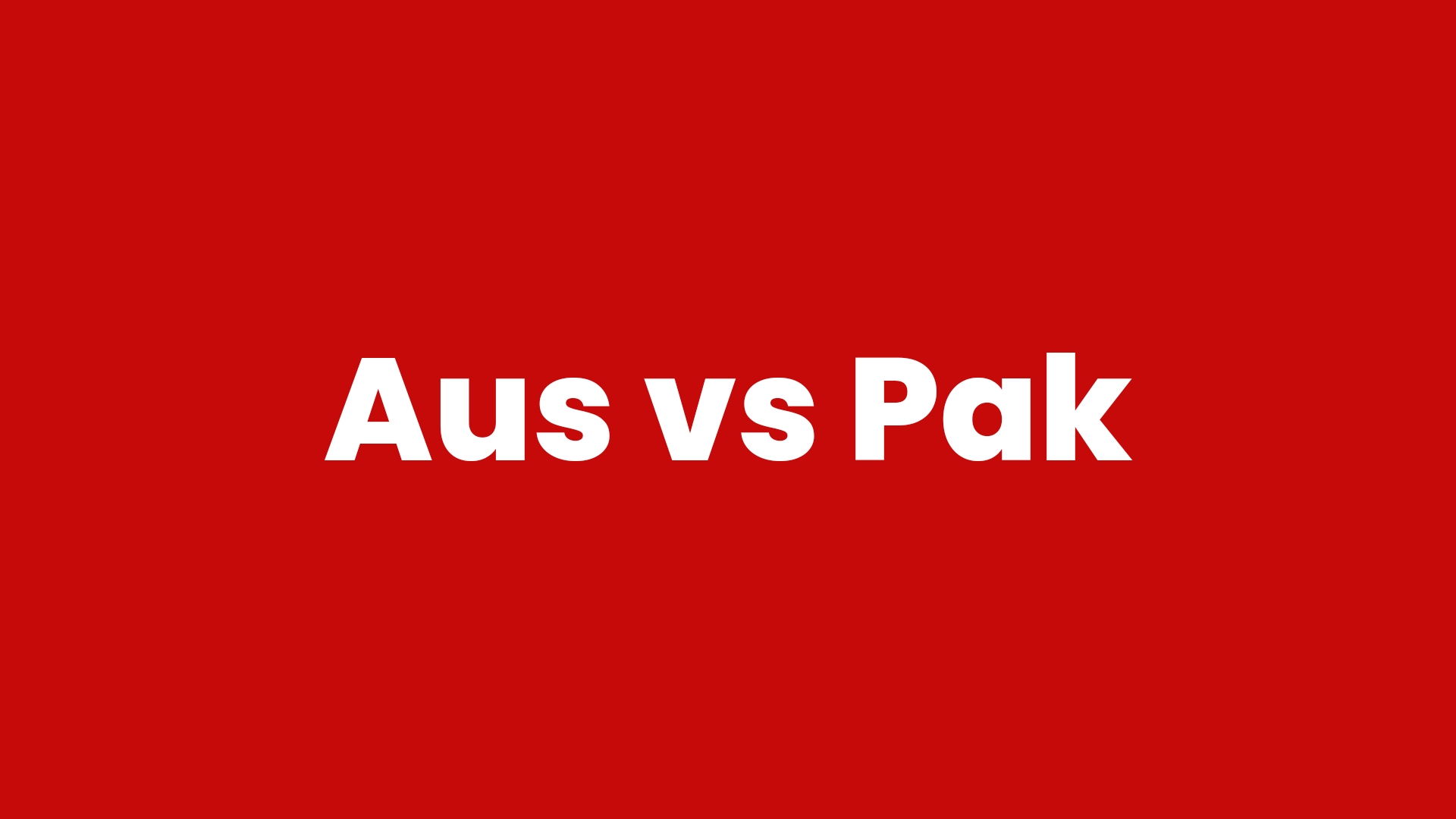 Aus vs pak