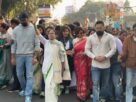 CM Mamata Banerjee protest march ed raid